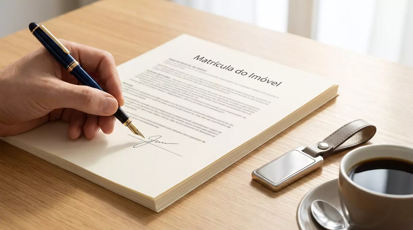 Assinatura de documentos simplificados para aprovação de crédito com garantia utilizando matrícula tualizada.