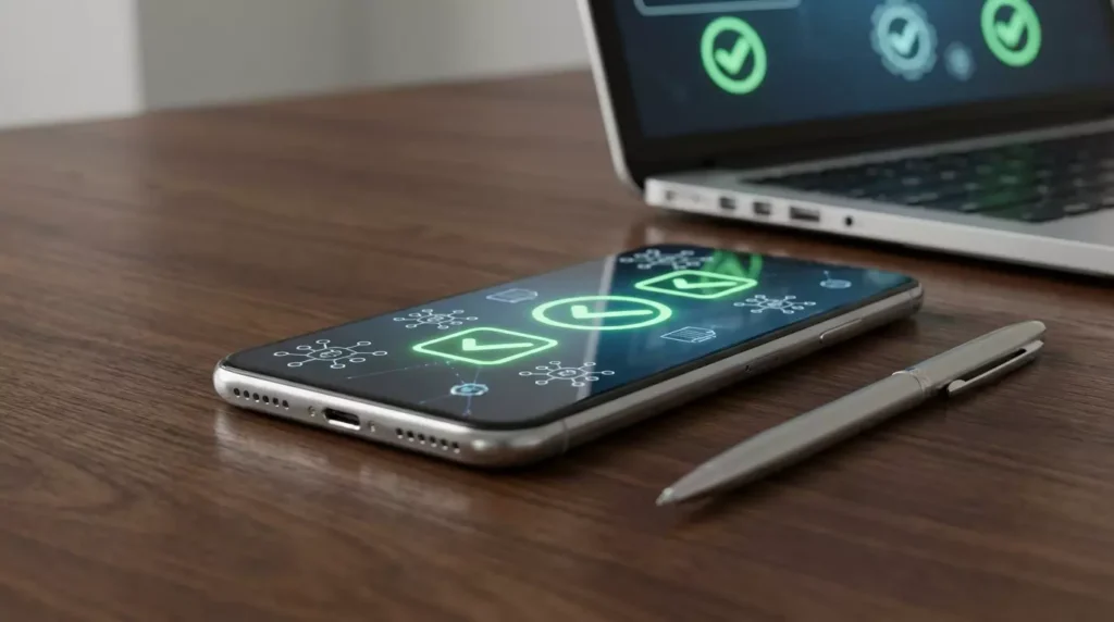Aprovação de crédito digital ágil em smartphone e laptop, eliminando a burocracia bancária.